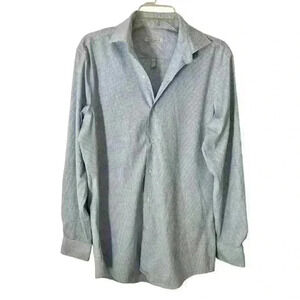 Perry Ellis Men's Blue Geo print Long Sleeve Button down Shirt Size Medium